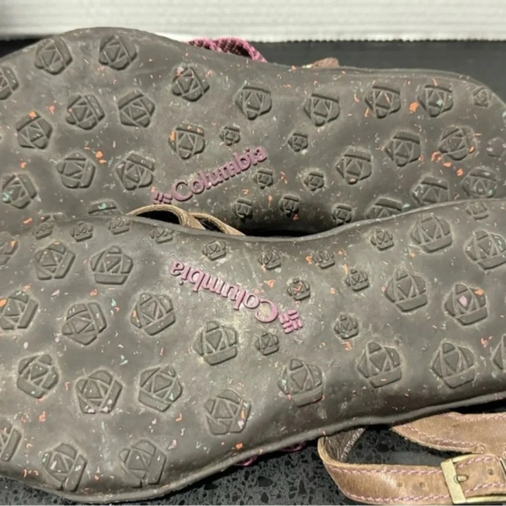 Columbia strappy leather woven women sandals US10 comfort cushion walkingsports - Picture 3 of 4